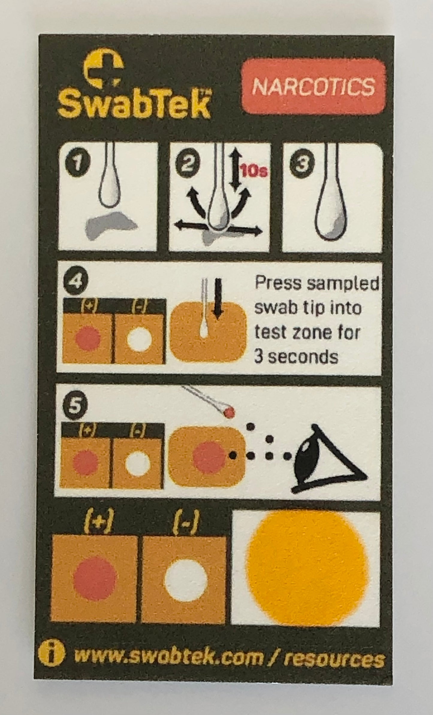 swabtek general narcotics detection test for synthetic cannabinoids and other drugs test card