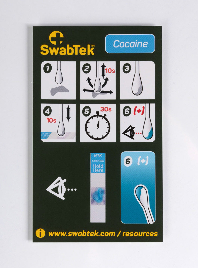 swabtek cocaine detection test kit reference card