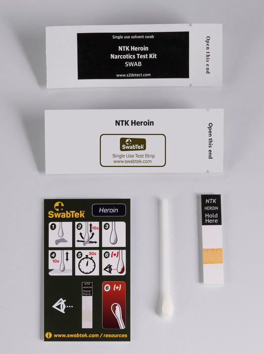 swabtek heroin and opiate detection test kit components