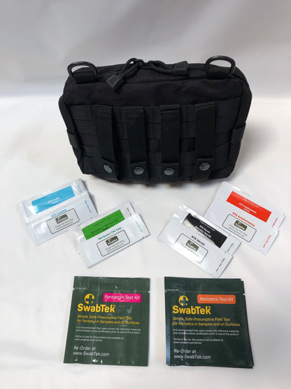 closed swabtek narcotics test kit go bag for law enforcement police officers showing contained test kits