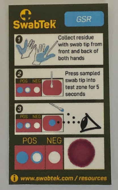 swabtek gunshot residue detection test card