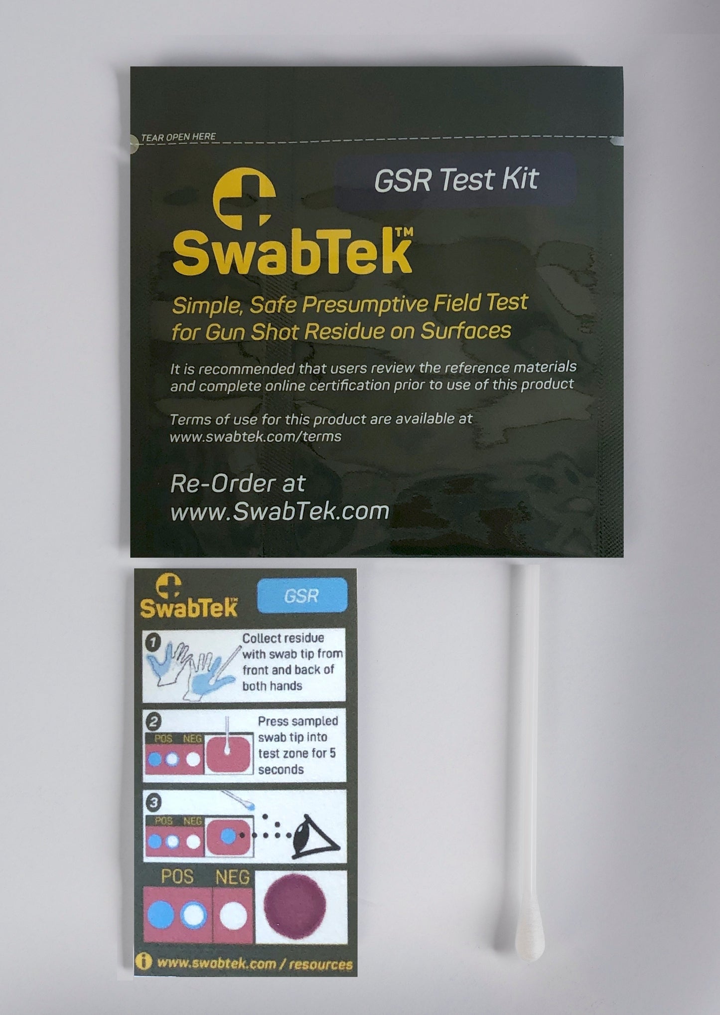 swabtek gunshot residue detection test kit components