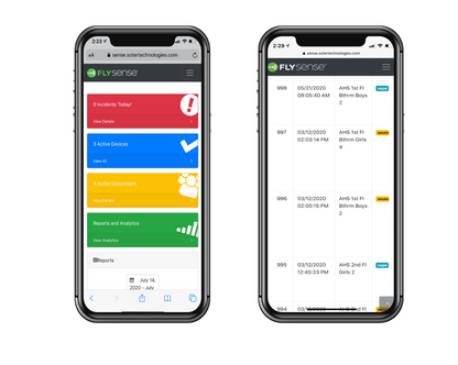 flysense vape detector mobile platform